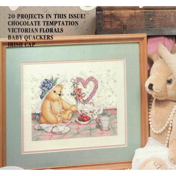 For the Love of Cross Stitch March 1992 20 Projects Chocolate Temptation Baby - Picture 1 of 6